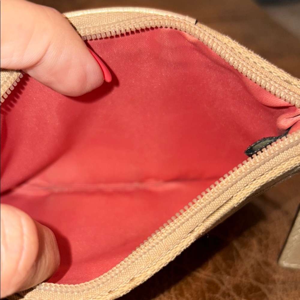 Coach Tan Gold Wristlet Clutch Sleek Design - Picture 5 of 5